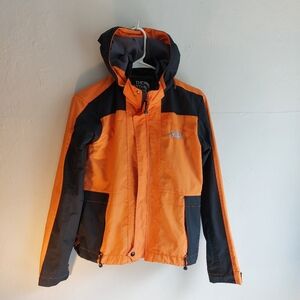The North Face Orange and Black Hooded Shell Jacket
